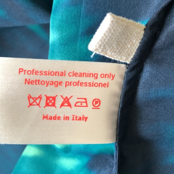 Marni Italian deep blue to bright green bateau neck tucked waist dress EUC - Picture 7 of 10